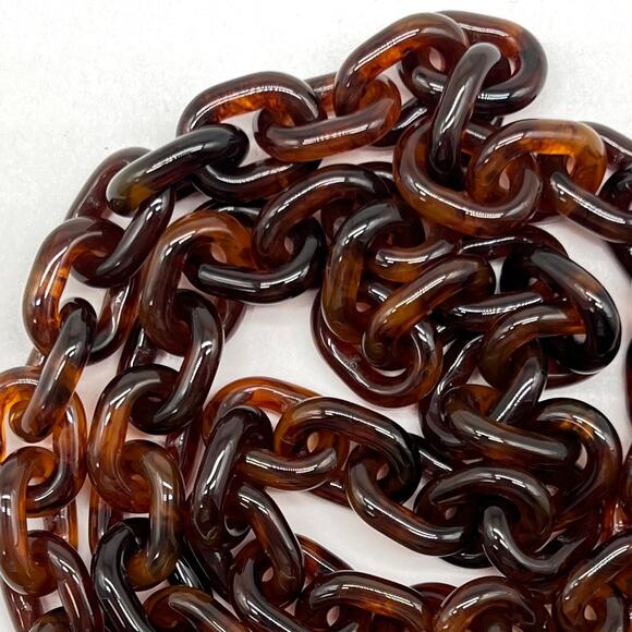 CLARE V Shoulder Chain Strap Mini Round Link Tortoise Gold Handbag Accessory NEW - Picture 12 of 12